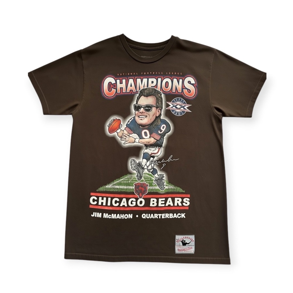 Mitchell & Ness Chicago Bears Jim McMahon Tee Brown Excellent M Mens